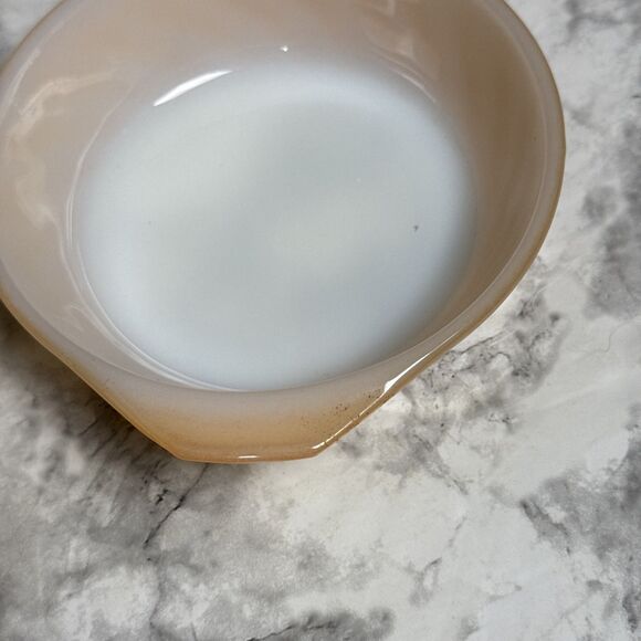 Fire King Peach Luster Vintage Teacup Small Bowls Mini Pie Lot of 4 - Picture 5 of 12